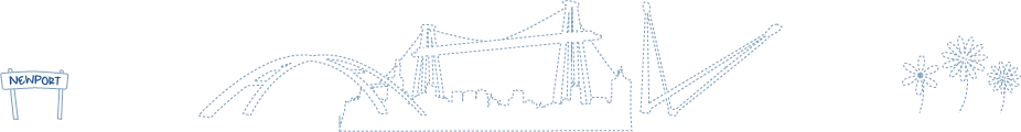 A cartoon cityscape